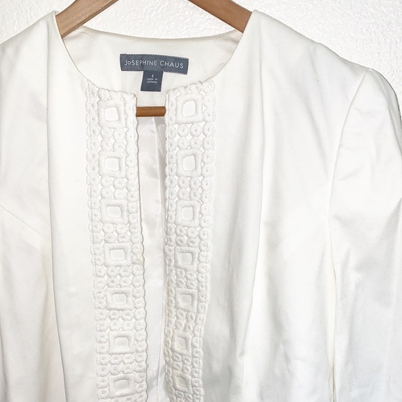 Josephine Chaus White Pattern Hook Closure Blazer - Picture 2 of 10
